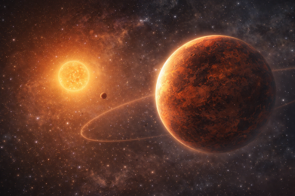 New planet discovery shows super-Earth HD 176986 d orbiting its host star in a nearby star system