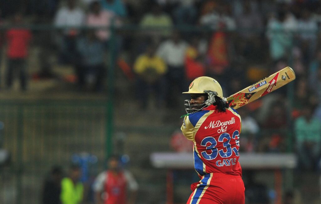 Chris Gayle scoring 175 runs in IPL 2013 for Royal Challengers Bangalore