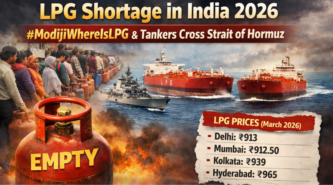 LPG Shortage in India 2026: #ModijiWhereIsLPG Trends as Tankers Cross Strait of Hormuz”