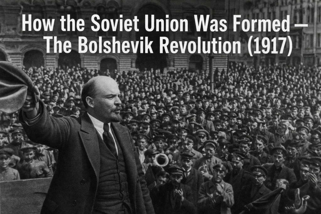 “Vladimir Lenin addressing crowd during Bolshevik Revolution 1917 in Russia”