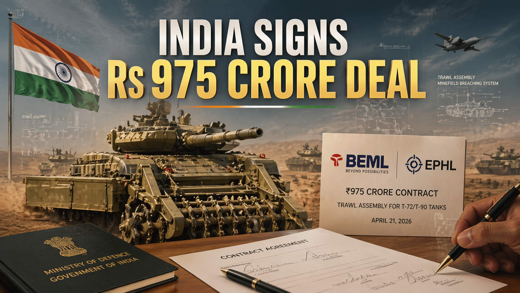 India signs Rs 975 crore defence deal for TRAWL assembly for T-72 and T-90 tanks Indian Army